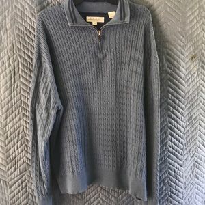 Enro Blue Cable Knit Long Sleeve Sweater
